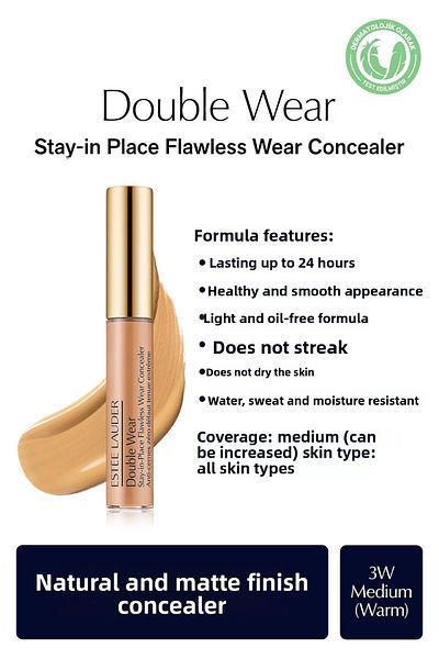 Estee Lauder خافي عيوب مزدوج متوسط الحجم 3 وات - خافي عيوب دافئ