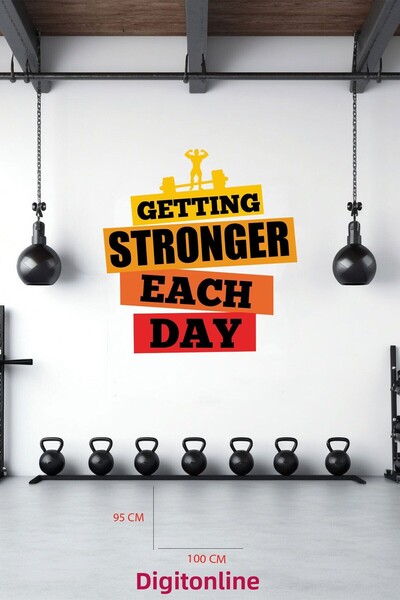 Dijitonline ملصق حائط للصالة الرياضية - ملصق للياقة البدنية - 95x100 سم