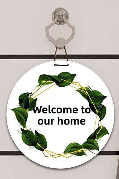 Dormot Home Decor pentru ușă cu model de cerc cu petale albe de imprimare dig...