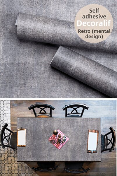 Technojet Self Adhesive Textured Cement Look Kitchen Wall Cabinet Table Covering 60cmX100cm