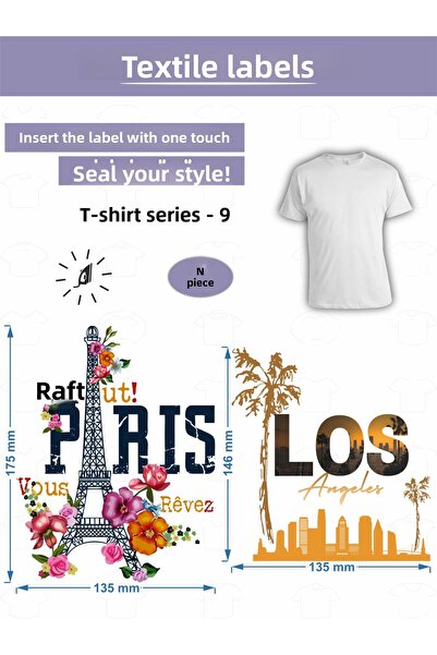 AGG Reklam Clothes Tag That Sticks with Iron T-Shirt Tag Series -9 Set of 2