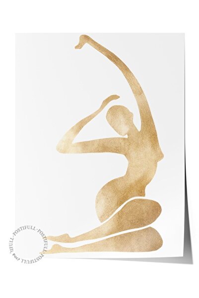 Postifull Χρυσή αφίσα με φιγούρες, αφίσα τοίχου χωρίς πλαίσιο, κάθετη ζωγραφι...