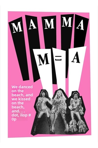 Universal Mamma Mia New Wave Ροζ Ξύλινη Αφίσα Τέχνης Διακοσμητική