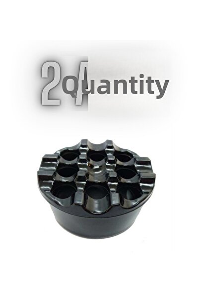 CocoVia Τασάκι 2 τμχ Κομψό Ποιοτικό Μαύρο Πλέγμα - Στρογγυλό Σχέδιο