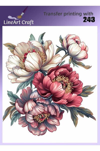 LİNEART طباعة نقل بالقطن بنمط زهرة باللونين الأحمر والأبيض ونقل القماش رقم: K...