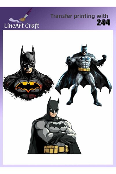 LİNEART Batman Patterned Iron Transfer Printing & Fabric Transfer No:Kmş244-1...
