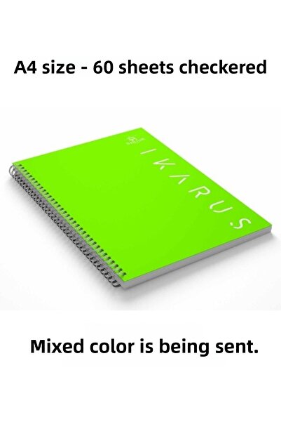 Sentor 60 Sheets Checkered School Notebook Pp Cover Spiral A4 Size