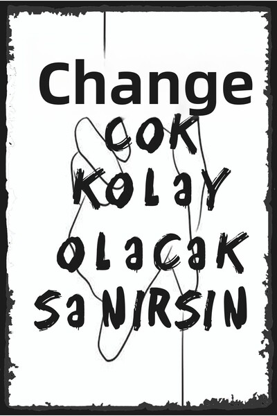 hediyeniburadabul Γραπτή ρετρό ξύλινη αφίσα