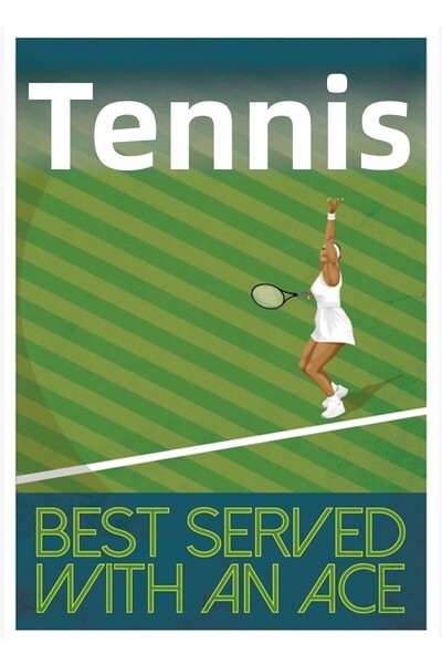 Universal Γυναικείο τένις, ξύλινη αφίσα διακοσμητική