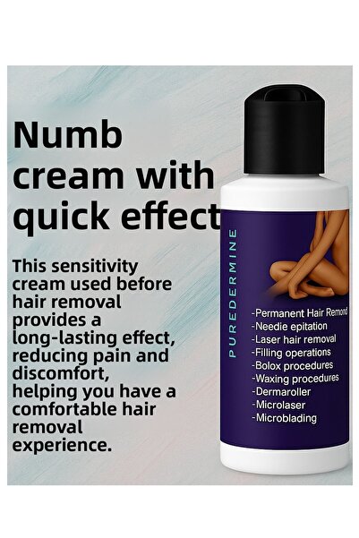 Puredermine كريم تسكين ما قبل إزالة الشعر - إزالة الشعر بسهولة لتطبيق غير مؤل...