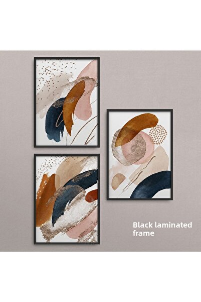 HOMEPACK Set cadru laminat negru 3 piese Pictură Hpn054