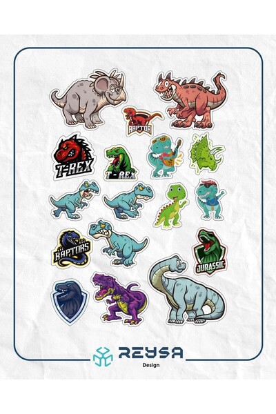 Reysa Tasarım مجموعة ملصقات دينو دينازرو-1 مكونة من 9 قطع للهاتف والكمبيوتر اللوحي والكمبيوتر المحمول وملصق الكمبيوتر المحمول