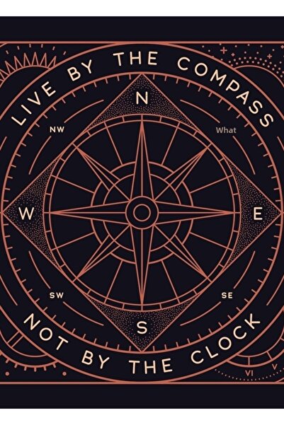 Universal Tablou decorativ din lemn cu poster, inspirat de Pusuladan