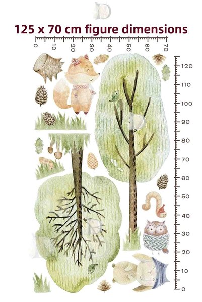 KT Decor Woodland Cute Forest Friends Kids Room Wall Sticker Set