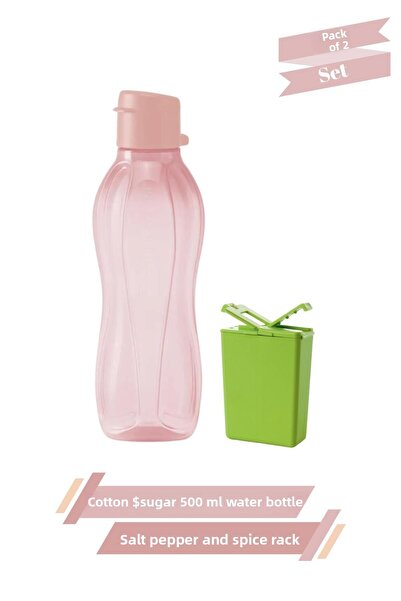Tupperware Cotton Candy 500ml Water Bottle Water Bottle Salt Shaker Black Pep...