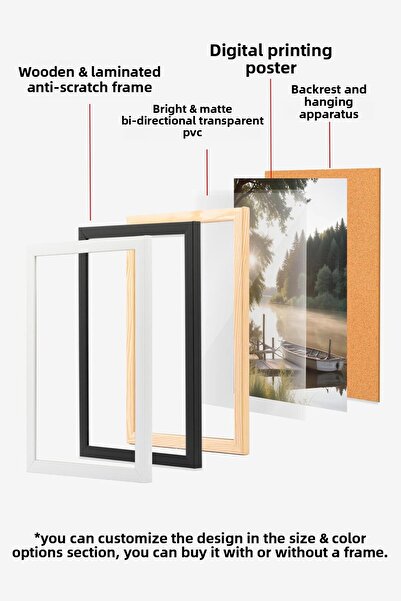 Postifull Tablou cu rama alba, pictura de perete cu design artistic, seria Comfort de Anul Nou NR:108790