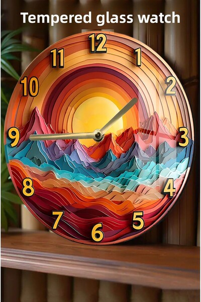 kutuTR Kmodern and Stylish Decor! 3D Look Tempered Glass Watch – 33 cm Csdw295