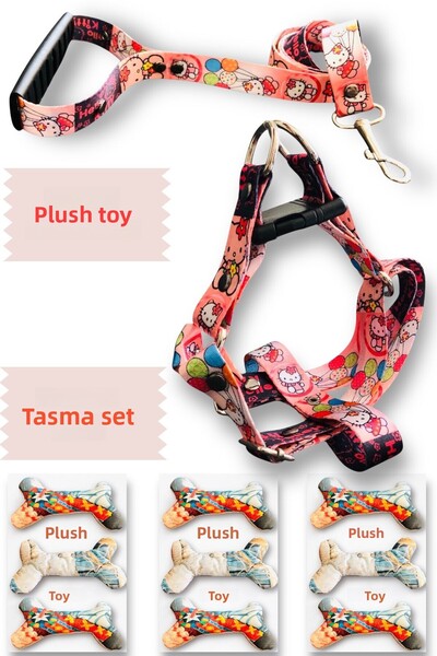 Angelapets طوق للكلاب (طوق للصدر) مجموعة حزام السفر مع لعبة قطيفة