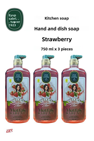Eyüp Sabri Tuncer Dish and Hand Soap Strawberry 750ml X 3 Pieces