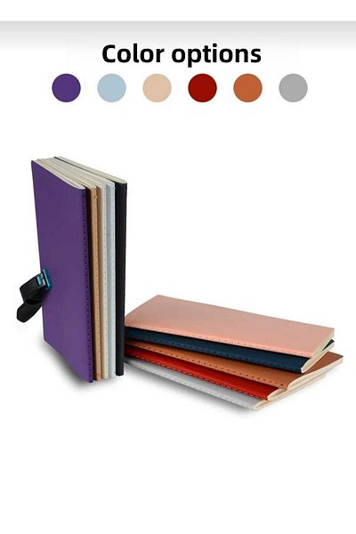 Copyder 7 Pcs. Plika Flexible Cover 80 Gr. Ivory Striped Inner Paper - 7 Colors 40 Sheets 80 Pages Sports Stitched