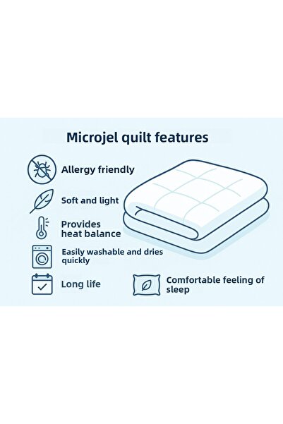Hayo’u PUFF لحاف ميكروجيل مزدوج 220 × 200 سم بسمك 4 كجم (قماش قطني عالي الجودة)