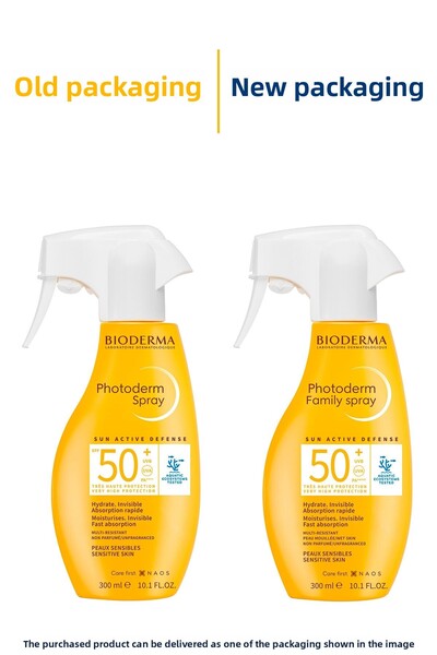 Bioderma Photoderm Spray SPF50+ واقي شمسي عالي الحماية لجميع أنواع البشرة بحجم عائلي 300 مل