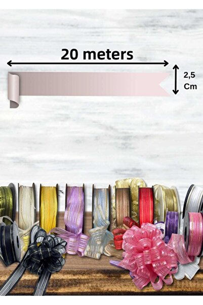 EL İŞİ DİY CRAFT Pull Ribbon Green 2.5cm X 20 Meters Suitable for Making Bows for Handicraft Gift Wrapping DIY Decoration