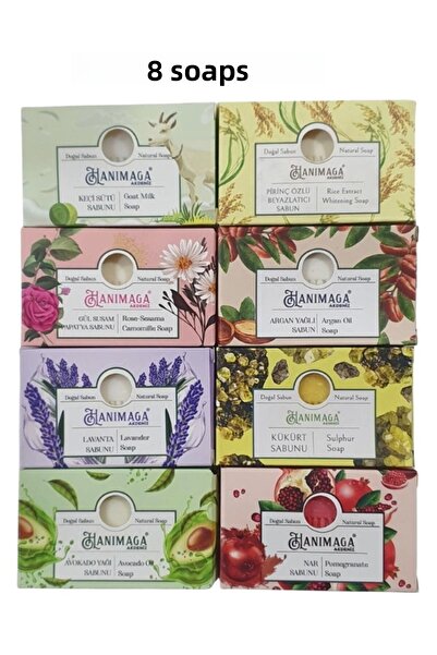 Hanımağa صابون طبيعي 100 جرام × 8 قطع
