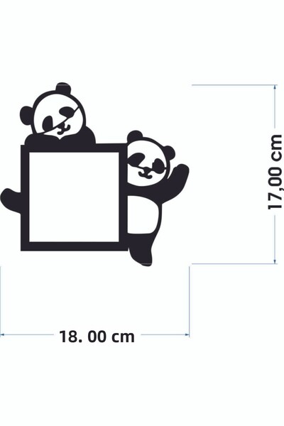 Numa Concept Socket Frame Children's Room Panda Mdf Wall Decoration |   8.50X8.52 cm