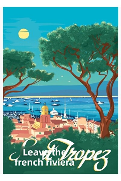 Universal Αφίσα Σεν Τροπέζ, Ξύλινη Διακοσμητική Αφίσα