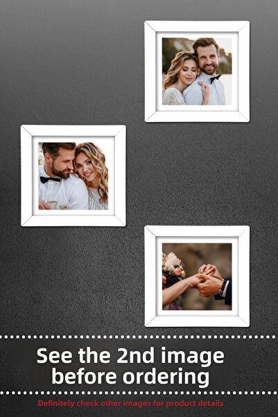 yhfoto 3 Pieces 30x30 Frame - White Frame - MDF Square Photo Frame