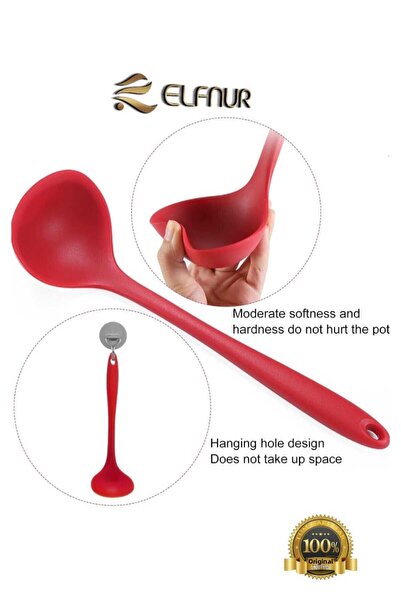 elfnur 1Pc Hard Tip Heat Resistant Fireproof Non-Stick Pan Anti-Scratch Silicone Food Scoop