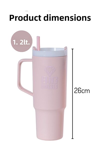 Nandy Home Large Size Water Bottle with Handle and Straw 1200ml.