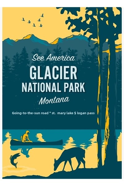 Universal Vezi America – Tablou Parcul Național Glacier Poster decorativ din ...