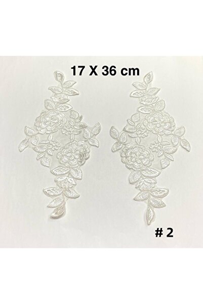 karantuhafiye Guipure Applique / 2-Piece Guipure Applique / White Color