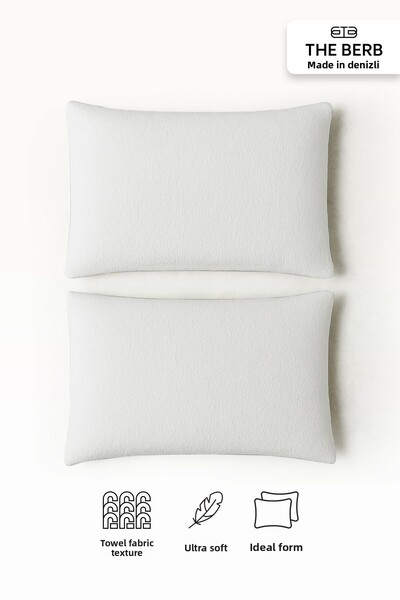 TheBerb قماش تيري الناعم - طقم من 2 كيس وسادة مزخرف بسحاب مقاس 50 × 70