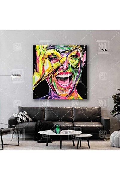 SML TABLO Model de râs Ilustrație Street Art Pictură pe pânză pătrată