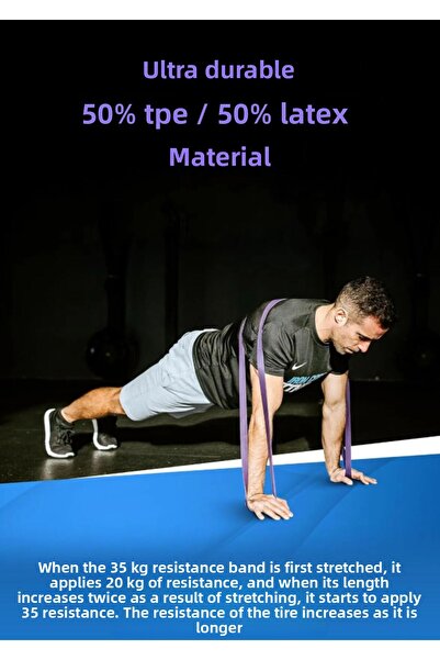 ByKurt 35 KG Purple Barfiks Resistance Rubber – Bandă de fitness pentru întărirea mușchilor pentru gimnastică, Pilates, extra-fermă