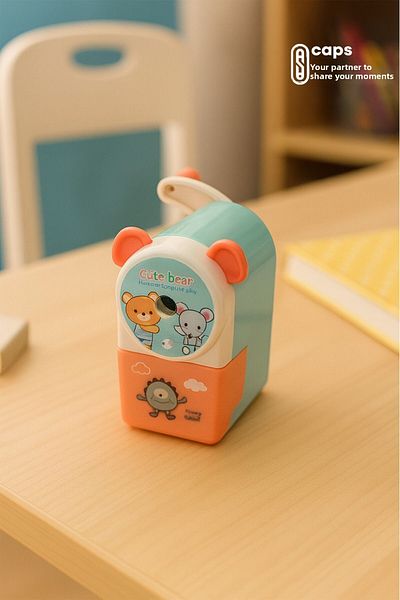caps anlarınızı paylaştığınız ortağınız Desktop Pencil Sharpener with Ear Figures and Sleeves – Tabletop Pencil Sharpener with Colorful Chamber for Kids