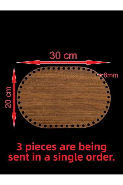 ASUDE HEDİYELİK خشب الجوز 30 × 20 سم 3 قطع سلة من الخيزران صينية سداسية الشكل...