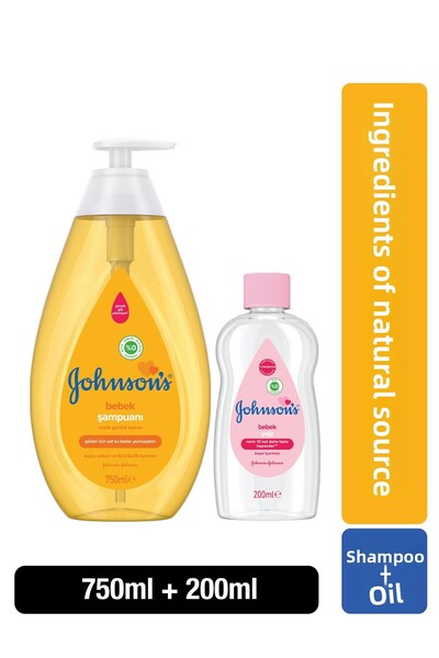 Johnson's مجموعة شامبو جونسون بيبي جولد 750 مل زيت 200 مل