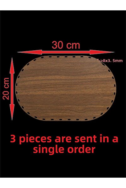 ASUDE HEDİYELİK قاعدة سلة خشبية من خشب الجوز مقاس 30×20 سم، 3 قطع، صينية من ا...