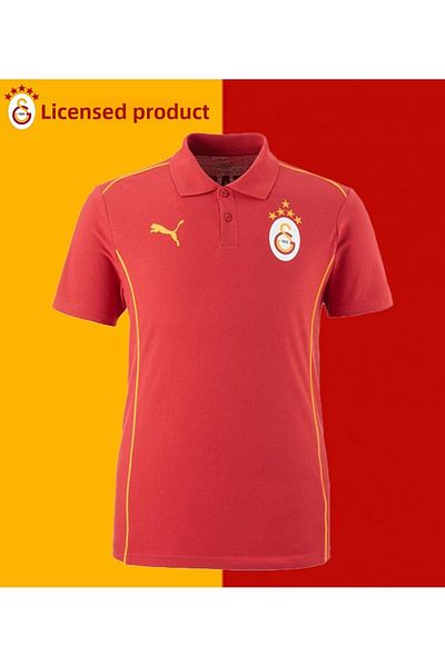 Galatasaray Licensed Puma Red 5 Star Polo T-Shirt