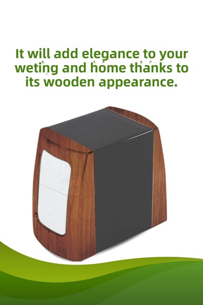 grimorlife 2 Pieces Wooden Detailed Double Sided Spring Napkin Holder Cafe Restaurant Buffet Hotel Napkin Holder