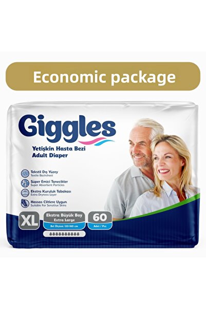 giggles Adult Textile Face Extra Large 30 Pieces X2 Patient Diapers