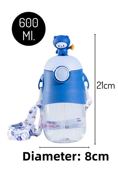 Nandy Home Drinking Bottle with Straw, Figure and Hanging Tag Gift