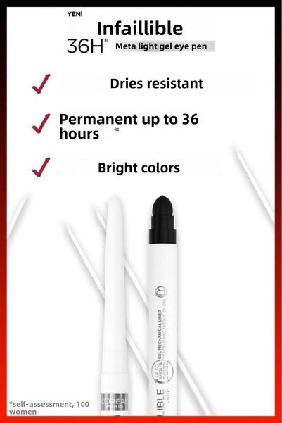 L'Oreal Paris قلم تحديد العيون إنفيليبل ميتا لايت جل - أبيض بولار