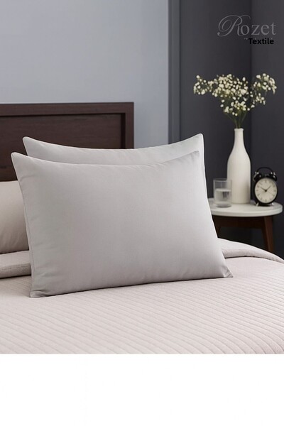 ROZET TEKSTİL 2 bucati fata de perna din bumbac gri - 50x70 cm