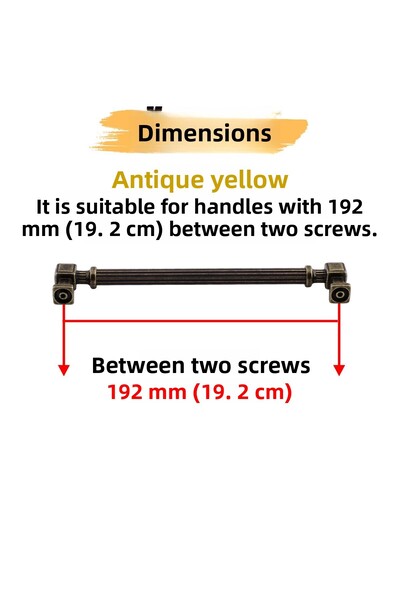 Badem10 Talas 192 mm Mâner din metal galben antic cu dungi Mobilier Sertar Dulap de bucătărie Mânere dulap Kulb 19,2 cm