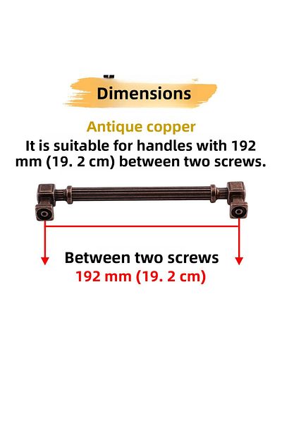 Badem10 Striped Antique Copper 192 mm 19.2 cm Metal Handle Furniture Drawer Kitchen Cabinet Cupboard Handles Kulb